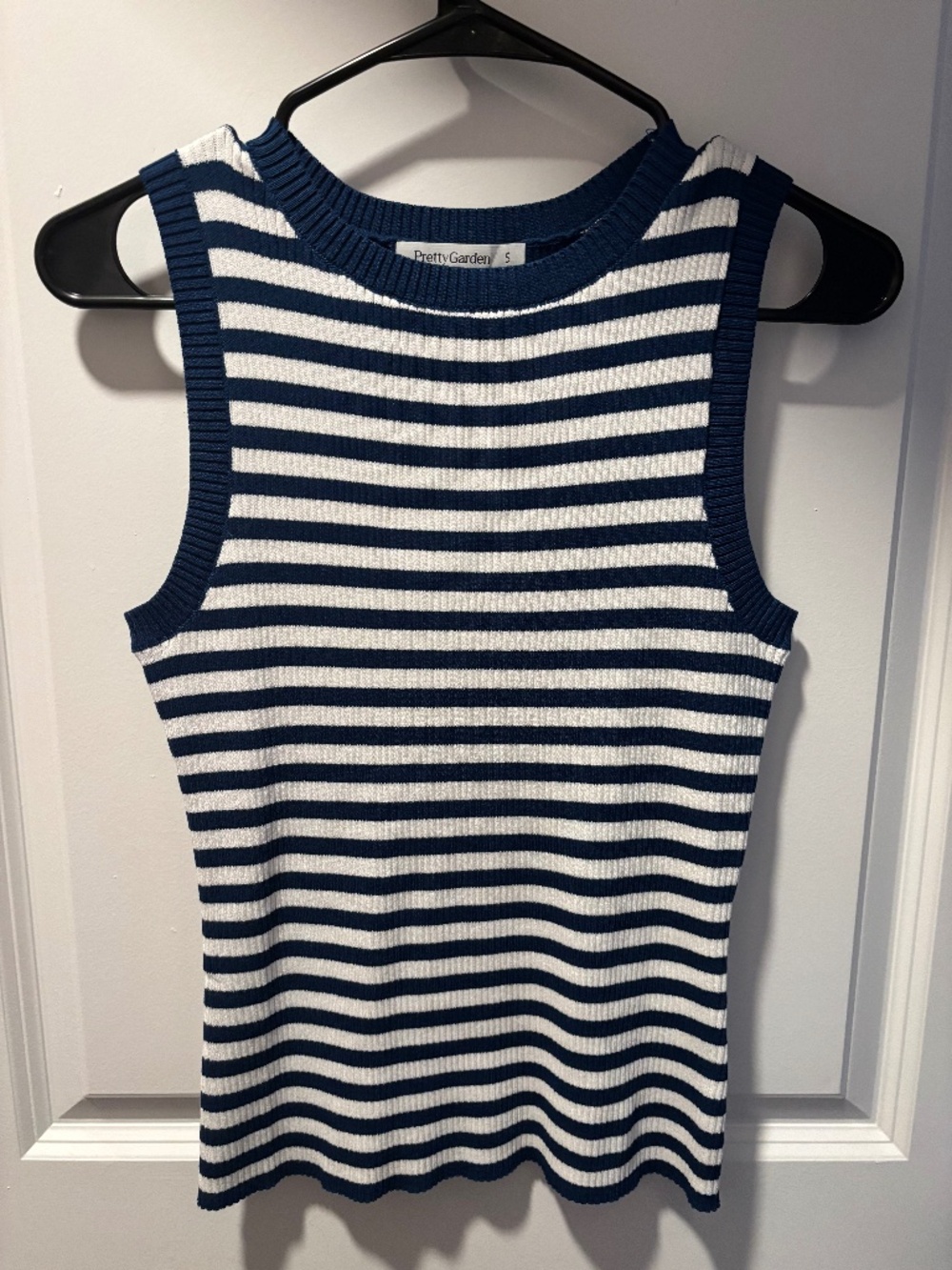 PRETTYGARDEN Summer High Neck Striped Tank Top